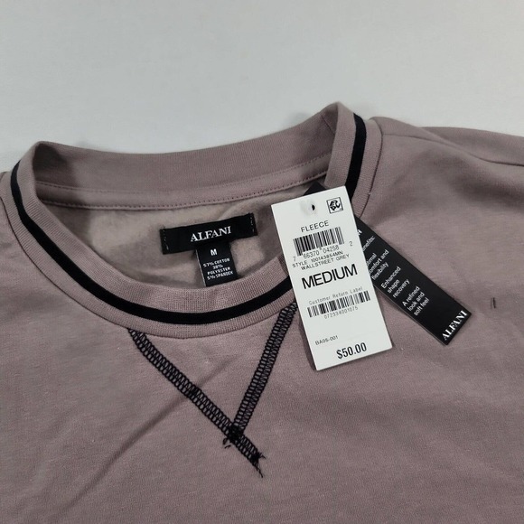 Alfani Fleece‎ Sweatshirt Mens Medium Wallstreet Grey $50 - Picture 4 of 7